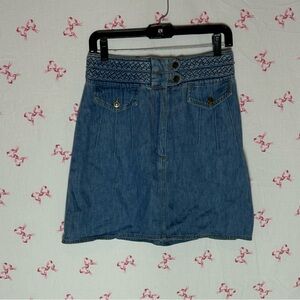 Free People Blue Denim Mini Skirt